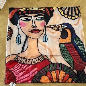 Colorful throw pillow cover with side zipper single sided 18”x 18” retro